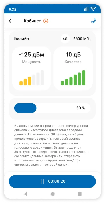 Замер в стандартном режиме работы приложения